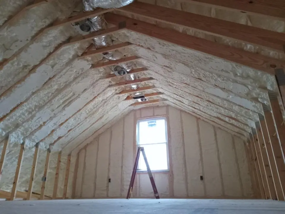 Spray foam roofing application for Crawl Space Insulation project in Escanaba